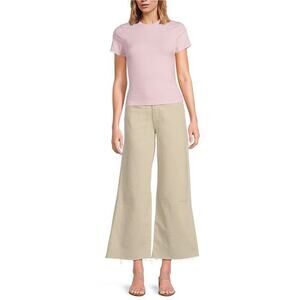Good American Good Waist High Rise Palazzo Cropped Wide Leg Pants Size 24/00